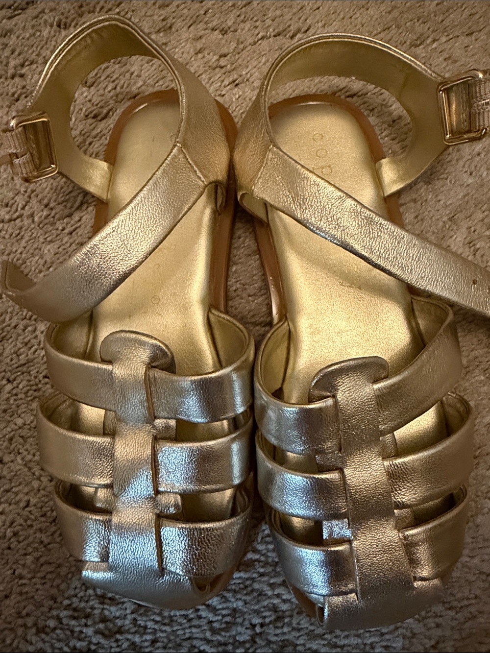 Gold girls Strappy Sandals